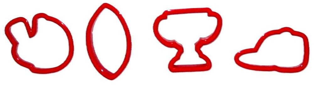 Wilton Sports Cookie Cutters Set of 4 Football, Trophy, Ice Skate, Glove Plastic